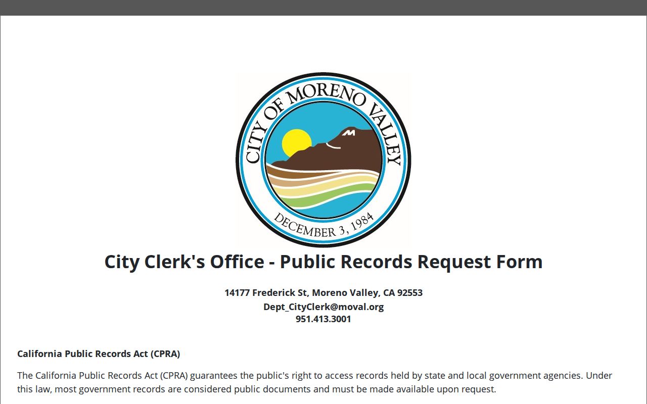 Moreno Valley people records Laserfiche request form