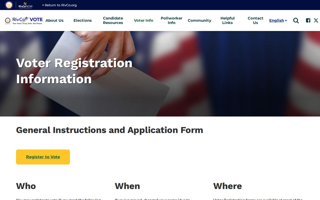 Moreno Valley voter registration information from the Riverside County Registrar